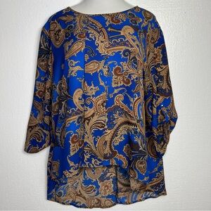 Sami & Jo Blue and Brown Paisley Blouse